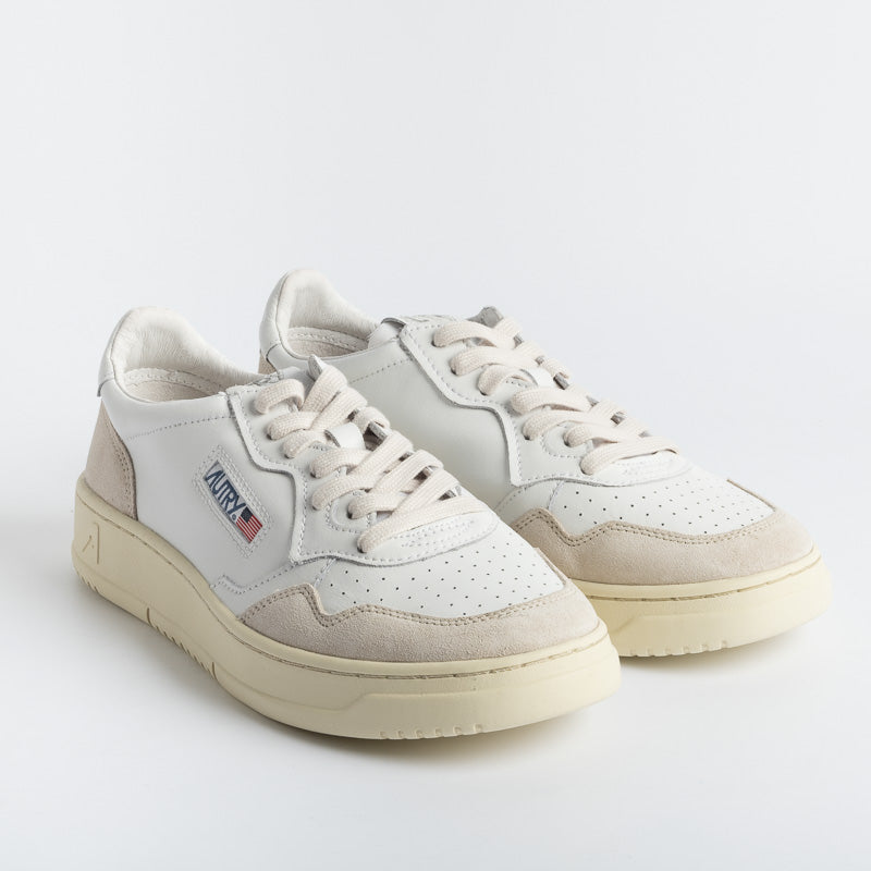 AUTRY AULM LS33 - LOW MAN LEAT/SUEDE - Bianco/ Bianco Scarpe Uomo AUTRY - Collezione uomo