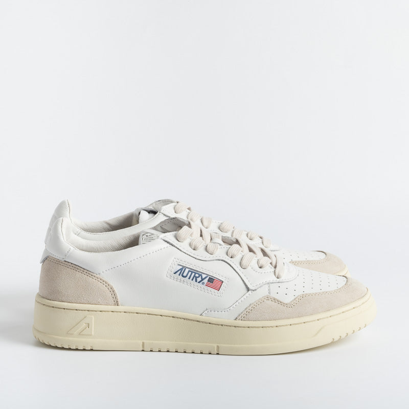AUTRY AULM LS33 - LOW MAN LEAT/SUEDE - Bianco/ Bianco Scarpe Uomo AUTRY - Collezione uomo