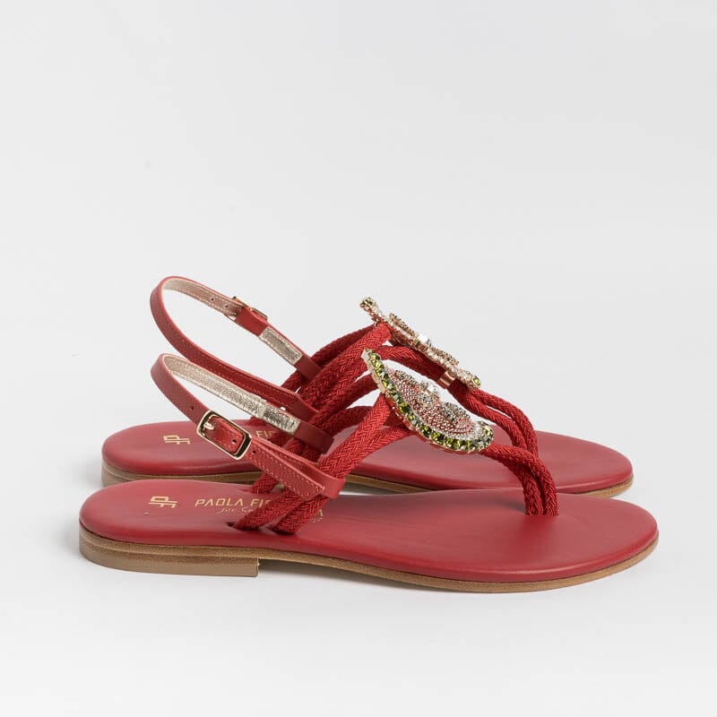 PAOLA FIORENZA - Sandali Bassi Infradito - FB1001 - Rosso Scarpe Donna PAOLA FIORENZA