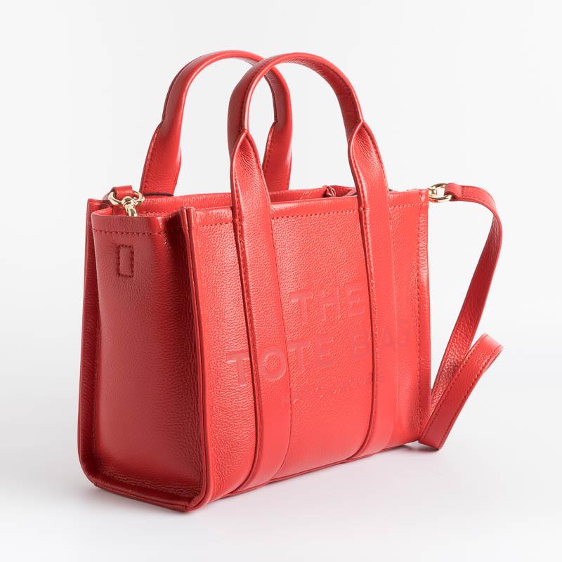 MARC JACOBS - H009L01SP21- The Leather Mini Tote Bag - True Red Borse Marc Jacobs