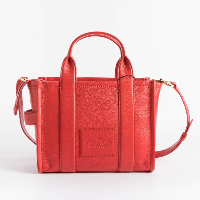 MARC JACOBS - H009L01SP21- The Leather Mini Tote Bag - True Red Borse Marc Jacobs