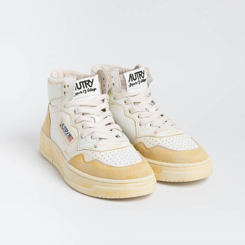 AUTRY AVMW YL01 - MID WOM LEAT/LEAT - Super Vintage - Bianco Scarpe Donna AUTRY - Collezione donna