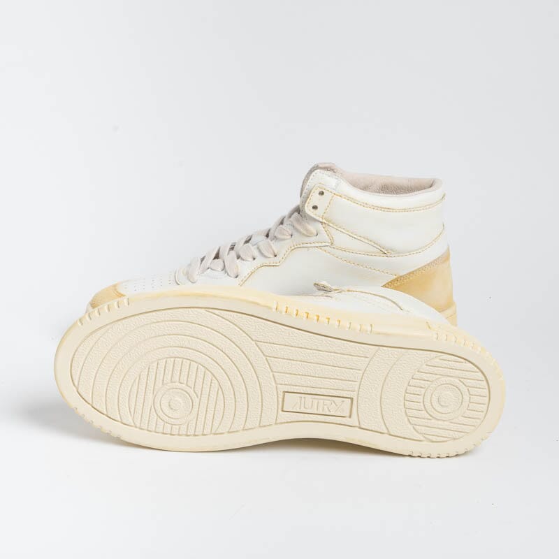 AUTRY AVMW YL01 - MID WOM LEAT/LEAT - Super Vintage - Bianco Scarpe Donna AUTRY - Collezione donna