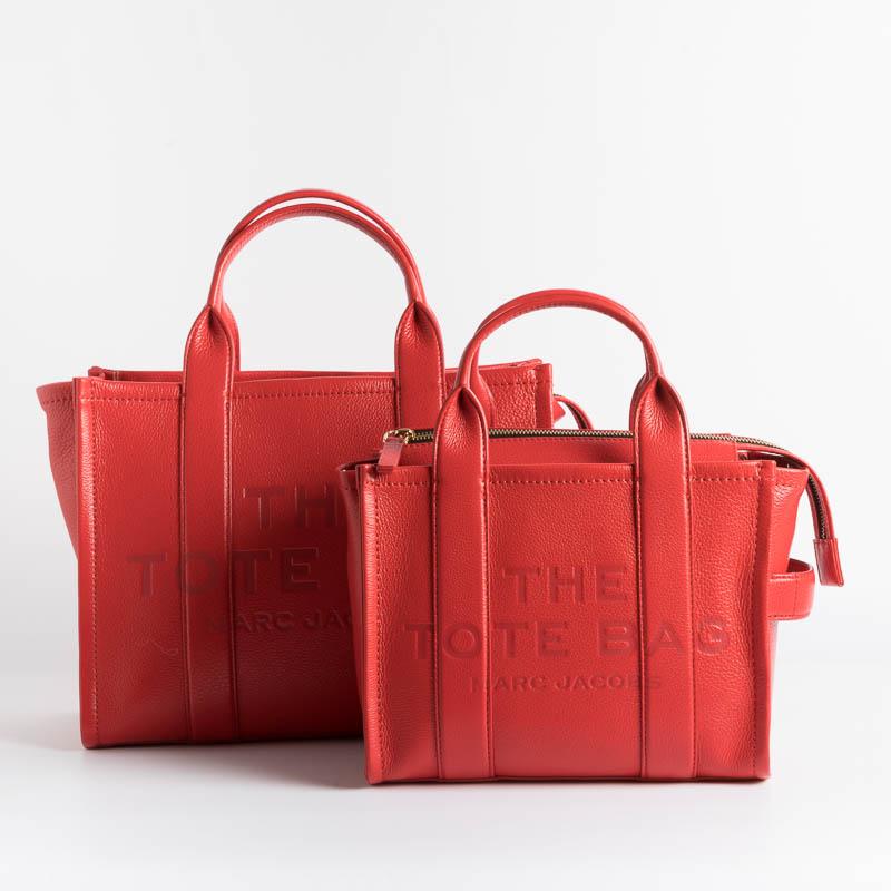 MARC JACOBS - H009L01SP21- The Leather Mini Tote Bag - True Red Borse Marc Jacobs