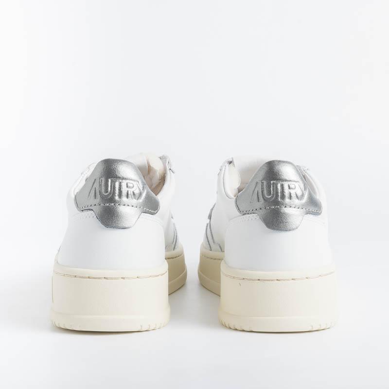 AUTRY LL05 - LOW WOM LEAT - Bianco/ Argento Scarpe Donna AUTRY - Collezione donna