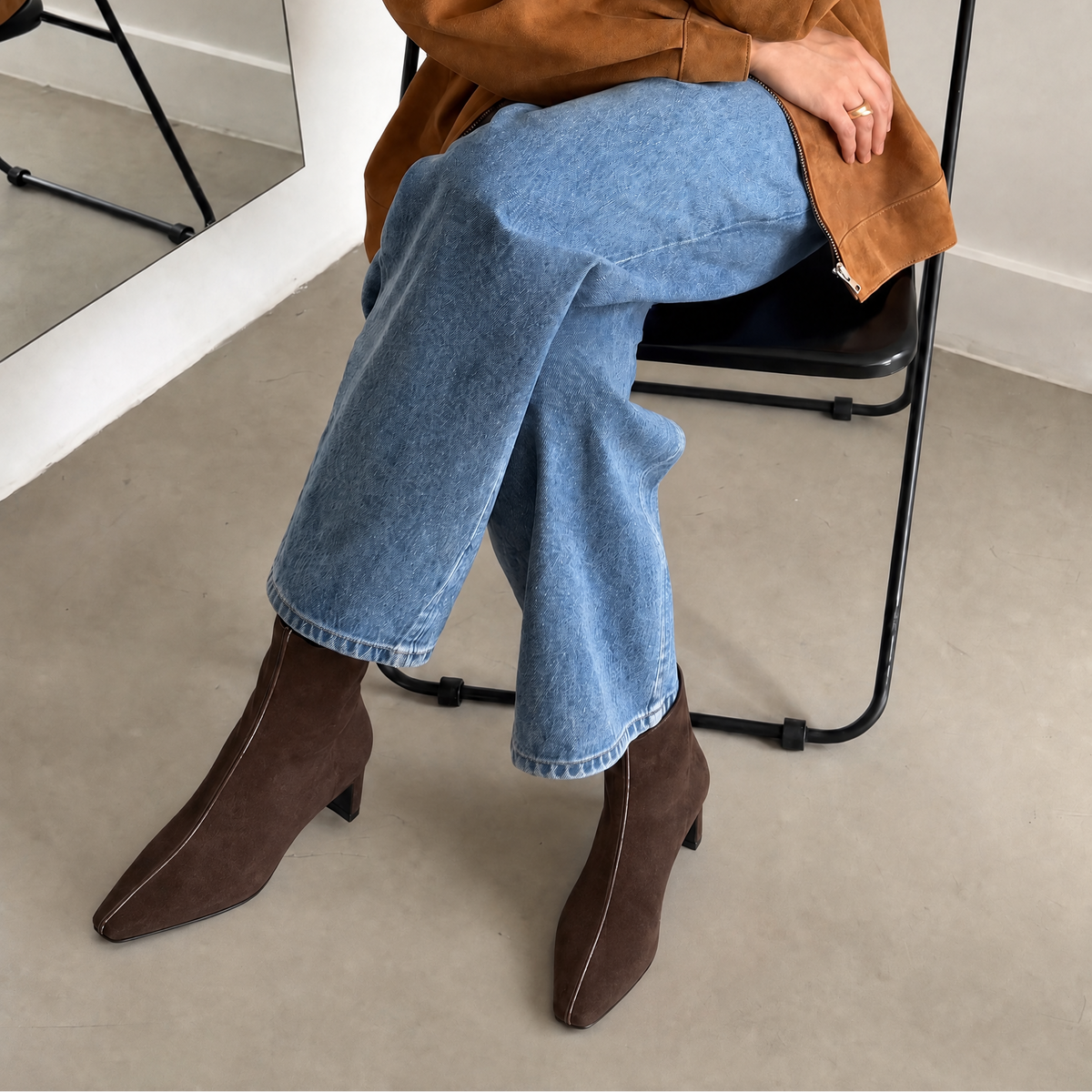 ALLUMINIO - Stivaletto - A-TR204 - Camoscio stretch Marrone