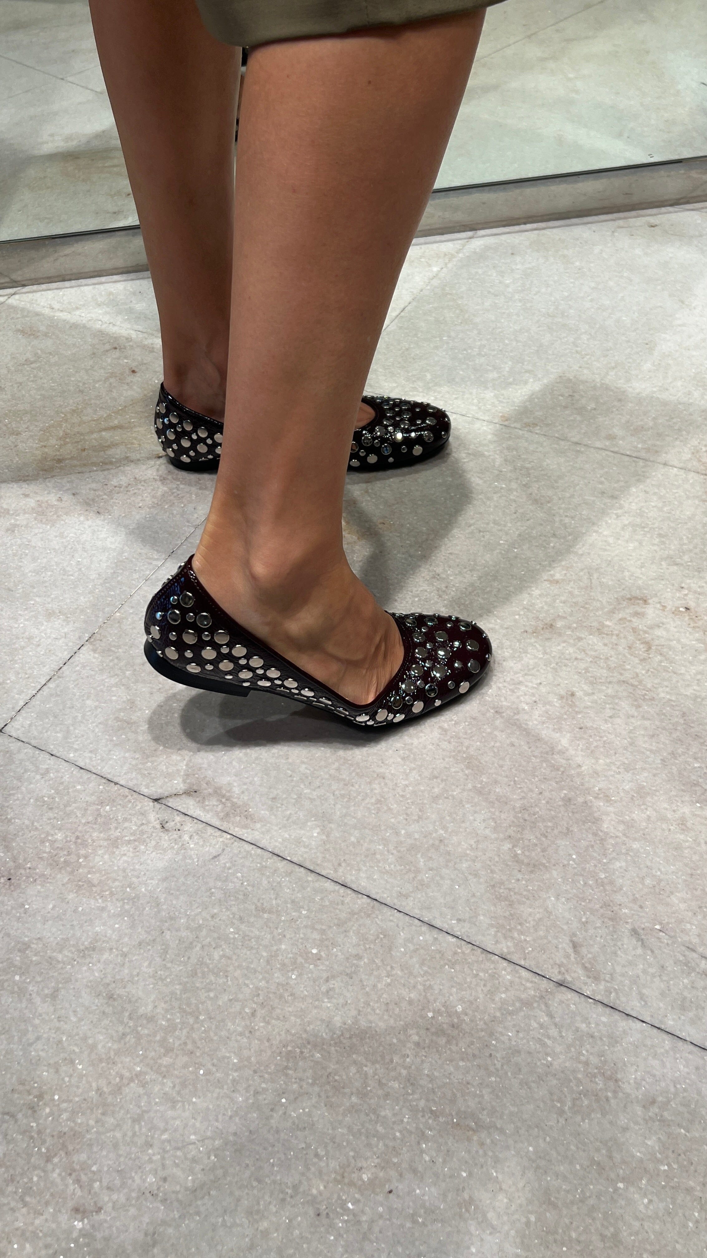 ANNA F - Ballerina - 1831 - Borchie Bordeaux Scarpe Donna Anna F. 