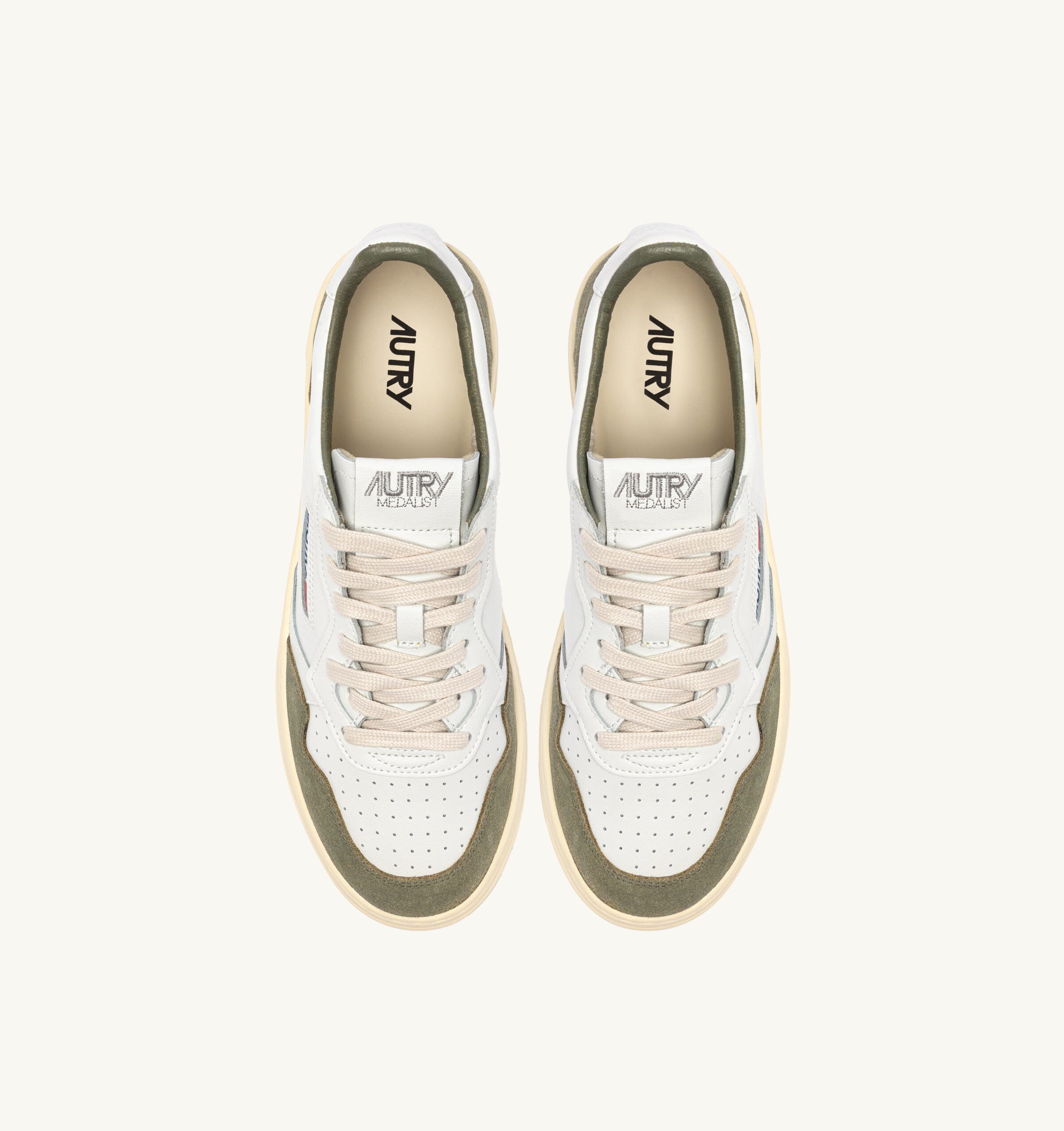 AUTRY - AULM FT21 - Sneakers MEDALIST - Bianco Verde militare Scarpe Uomo AUTRY - Collezione uomo 