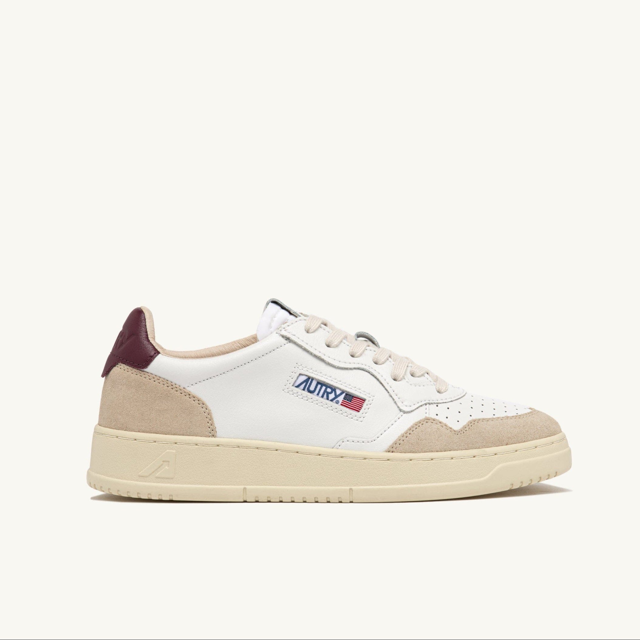 AUTRY AULW LS03 - LOW WOM LEAT/SUEDE - Bianco Burgundy Scarpe Donna AUTRY - Collezione donna 