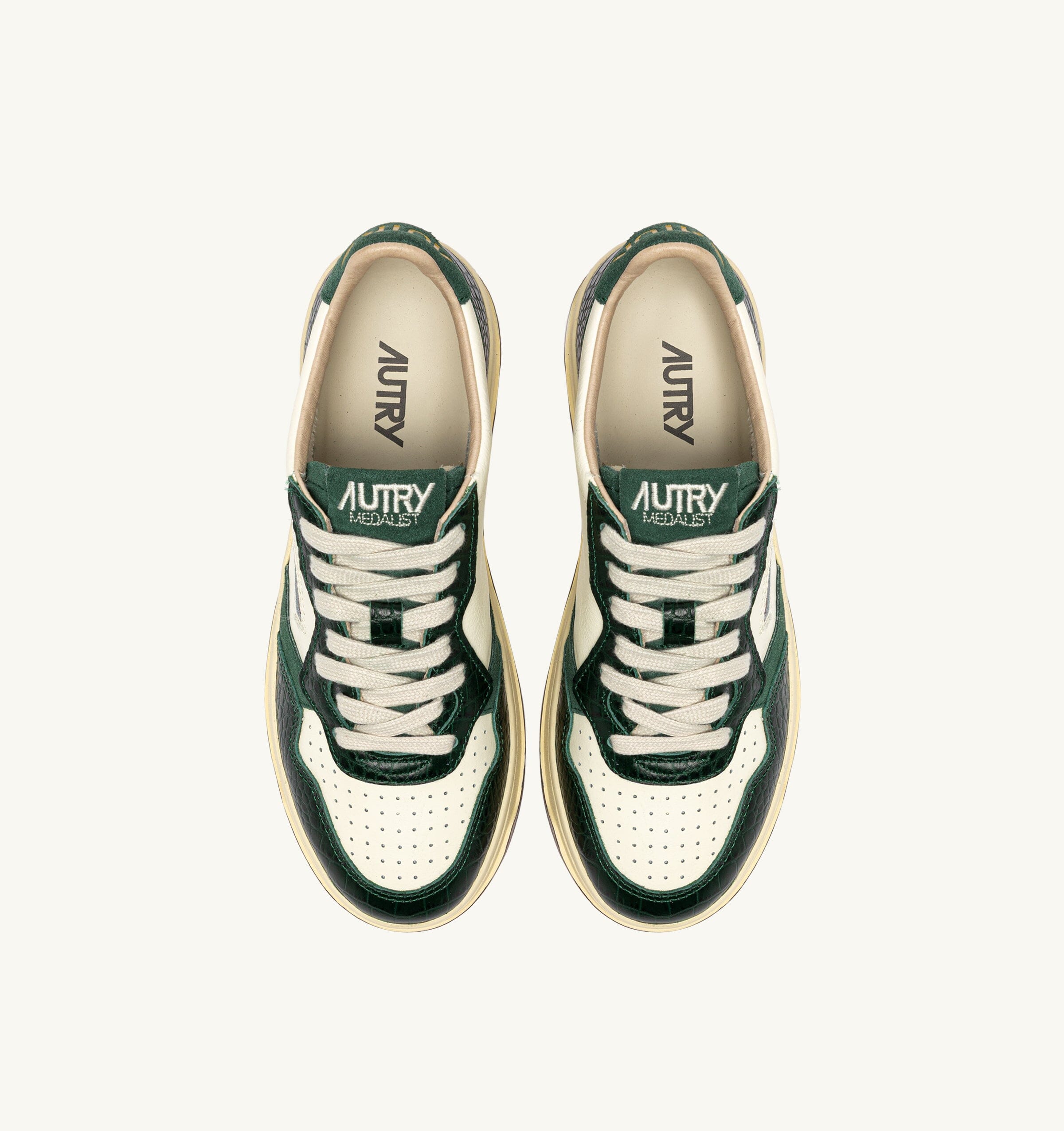 AUTRY - AULW CZ02 - Sneakers MEDALIST - Cocco Print Verde Scarpe Donna AUTRY - Collezione donna 