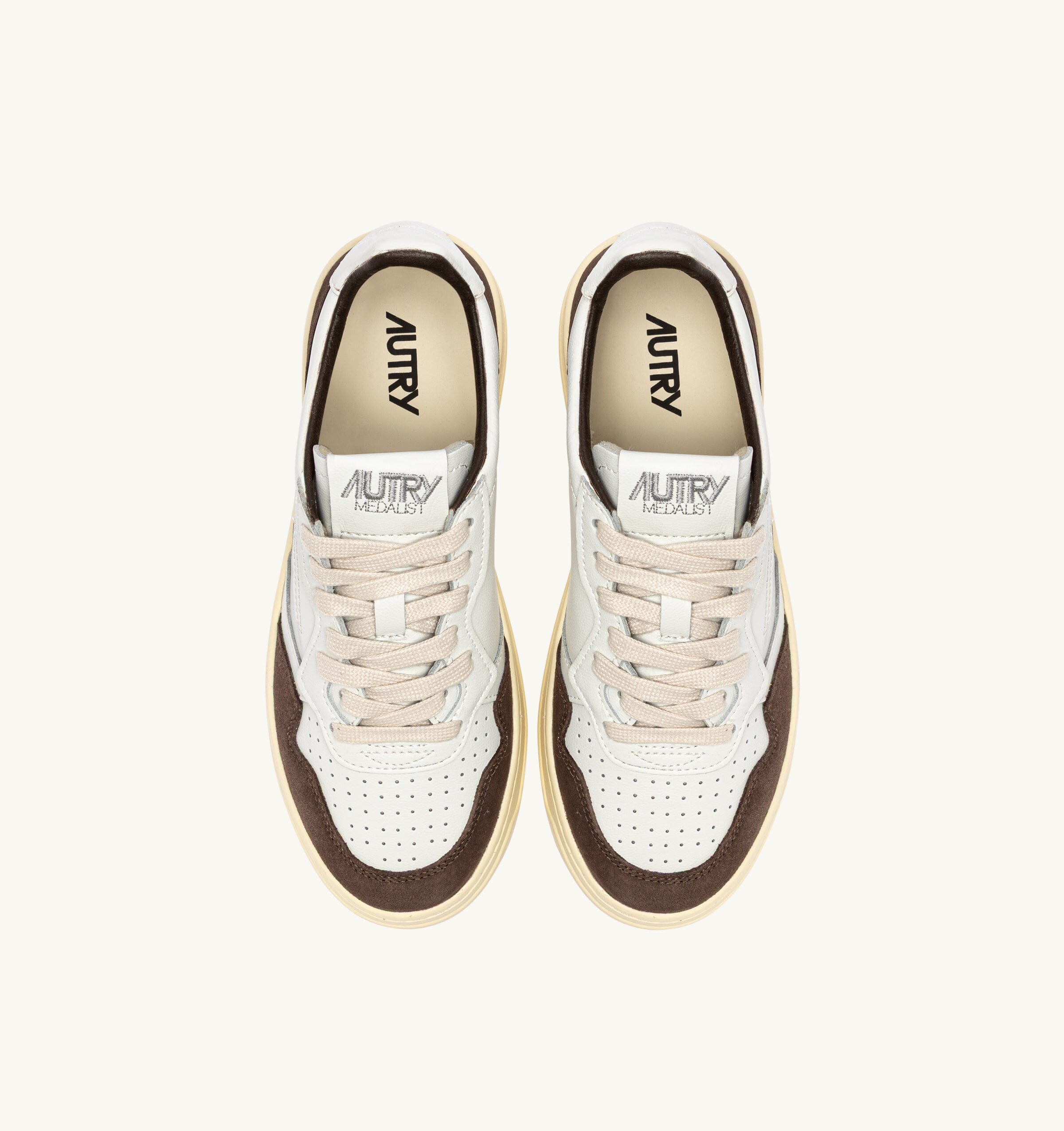 AUTRY - AULW FT19 - Sneakers MEDALIST - Bianco Marrone Scarpe Donna AUTRY - Collezione donna 