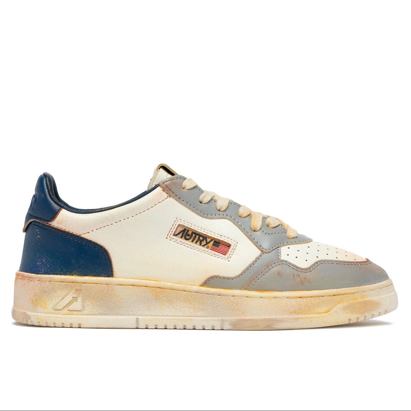 AUTRY - Sneakers - AVLM SV09 - LOW MAN LEAT VINTAGE - Blu Grigio Scarpe Uomo AUTRY - Collezione uomo 
