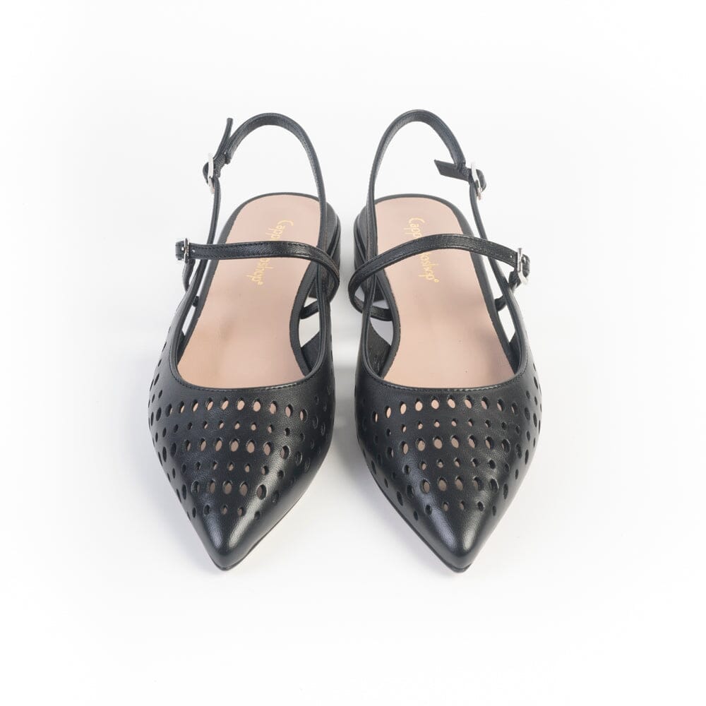 CappellettoShop - Sling Back - Pauline82 - nero traforato Scarpe Donna CAPPELLETTO 1948 