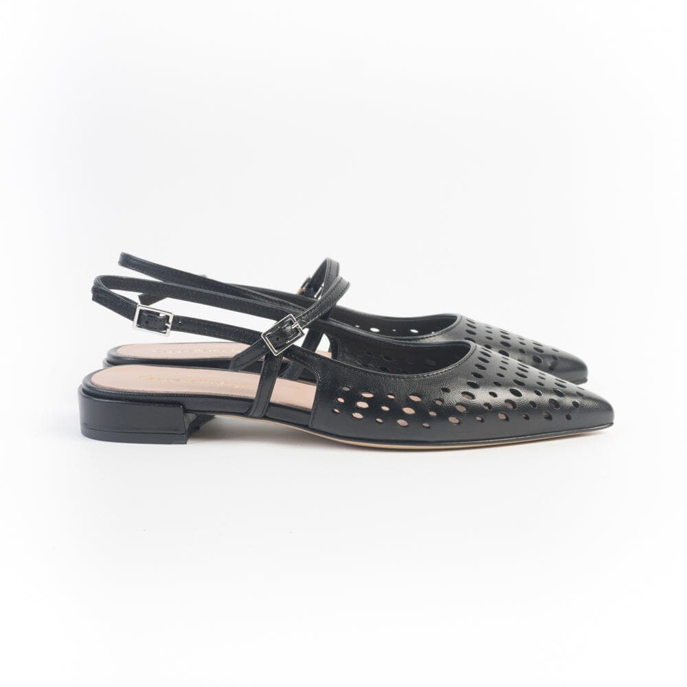 CappellettoShop - Sling Back - Pauline82 - nero traforato Scarpe Donna CAPPELLETTO 1948 