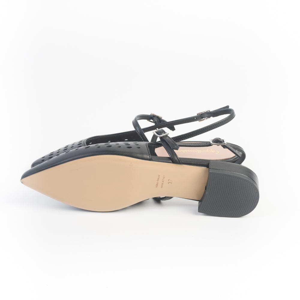 CappellettoShop - Sling Back - Pauline82 - nero traforato Scarpe Donna CAPPELLETTO 1948 