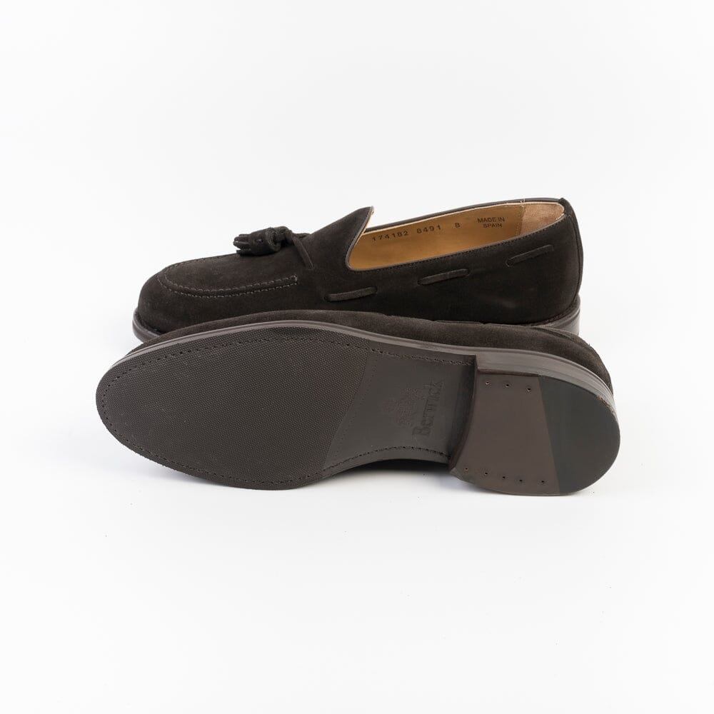 BERWICK 1707 - 8491 - Mocassino Nappine Fondo Gomma - Camoscio Dark Peat Scarpe Uomo Berwick 1707 