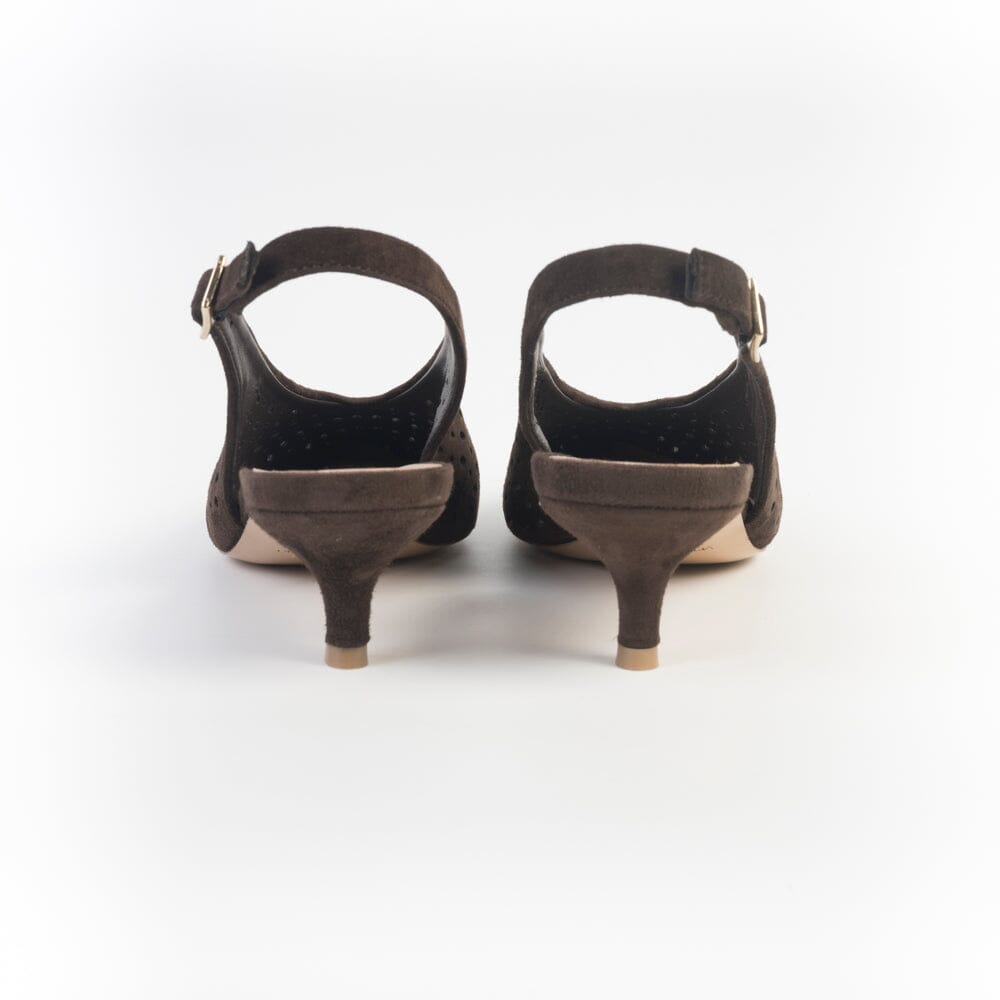 CappellettoShop - Sling Back - Fany24 - Velour Moro Scarpe Donna CAPPELLETTO 1948 