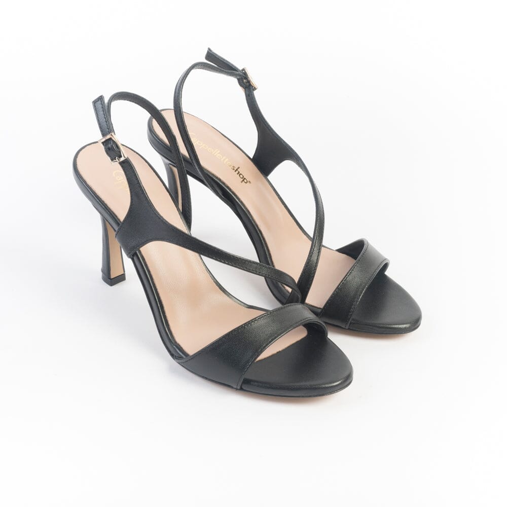 CappellettoShop - Sandali con Tacco - Serena25 - Nero Scarpe Donna CAPPELLETTO 1948 