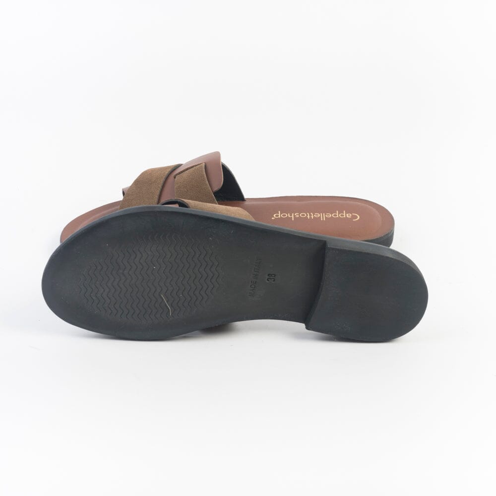CappellettoShop - Sandali Bassi - 501 - Castagna Moka Scarpe Donna CAPPELLETTO 1948 