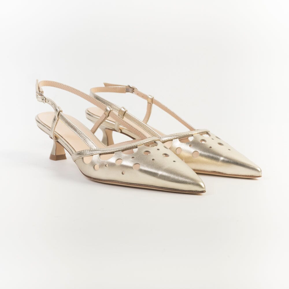 ANNA F. - Sling Back - 1949 - Pelle Platino Scarpe Donna Anna F. 