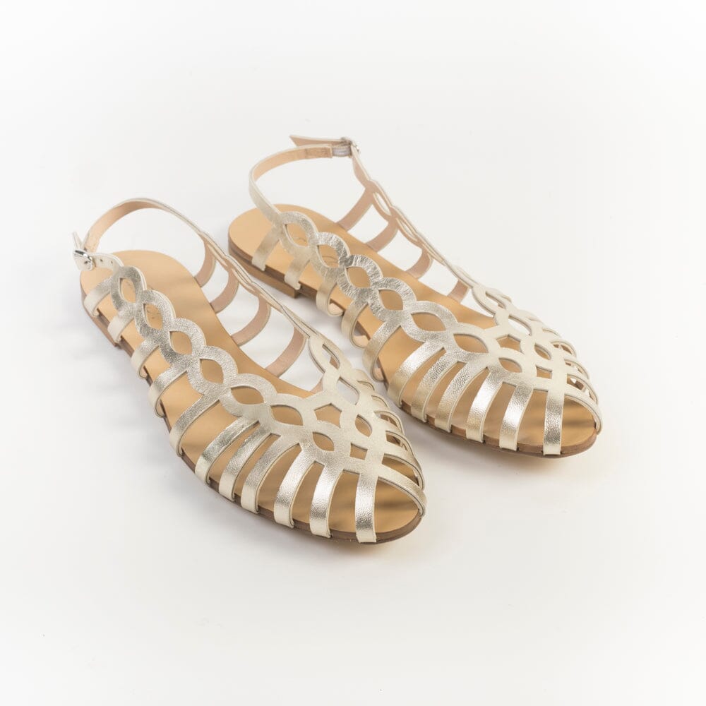 ANNA F. - Sandali bassi - 515 - Laminato Platino Scarpe Donna Anna F. 