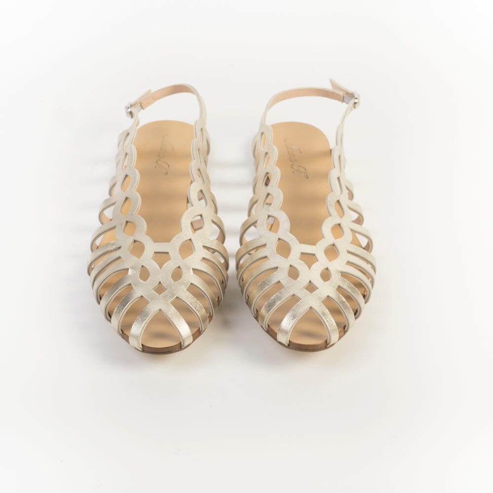 ANNA F. - Sandali bassi - 515 - Laminato Platino Scarpe Donna Anna F. 