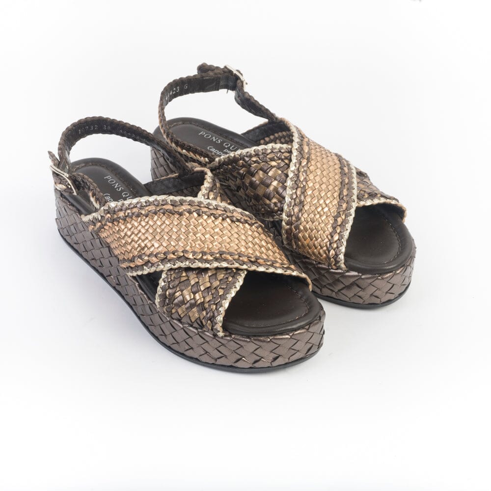 PONS QUINTANA - Sandali Zeppa - Forli 10732 - Marrone Bronzo Scarpe Donna PONS QUINTANA 