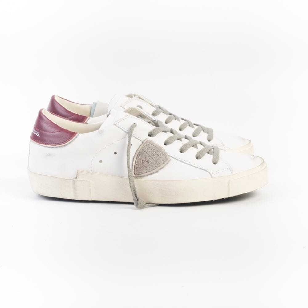 PHILIPPE MODEL - Sneakers - PRLD V038 - Bianco Bordeaux Scarpe Donna Philippe Model Paris 