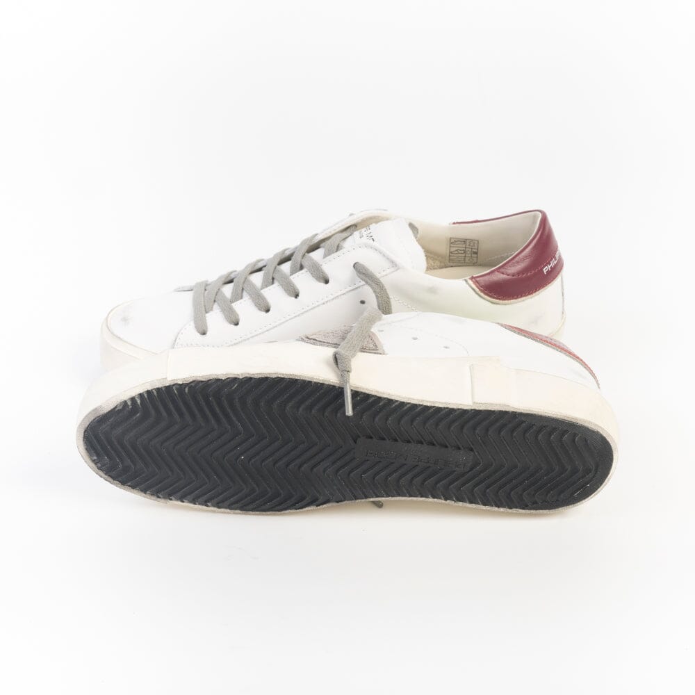 PHILIPPE MODEL - Sneakers - PRLD V038 - Bianco Bordeaux Scarpe Donna Philippe Model Paris 