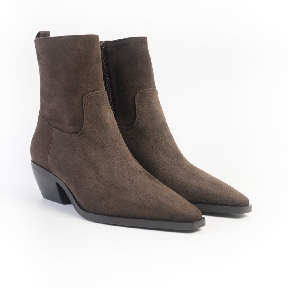 CAPPELLETTOSHOP - Stivaletto Texano - Kira 12 - Velour Moro Scarpe Donna CAPPELLETTO 1948 