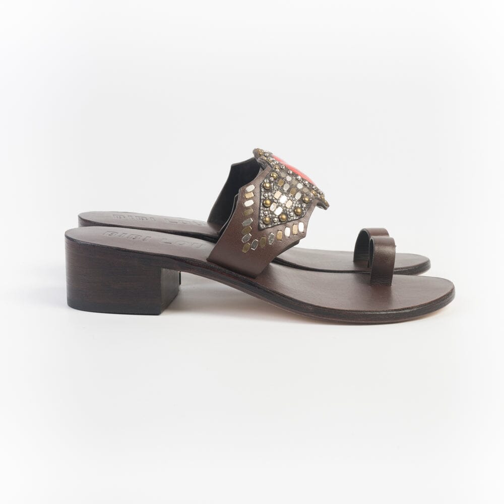 BIBI LOU - Mules - 979Z88KW - Pelle testa di moro corallo Scarpe Donna BIBI LOU 