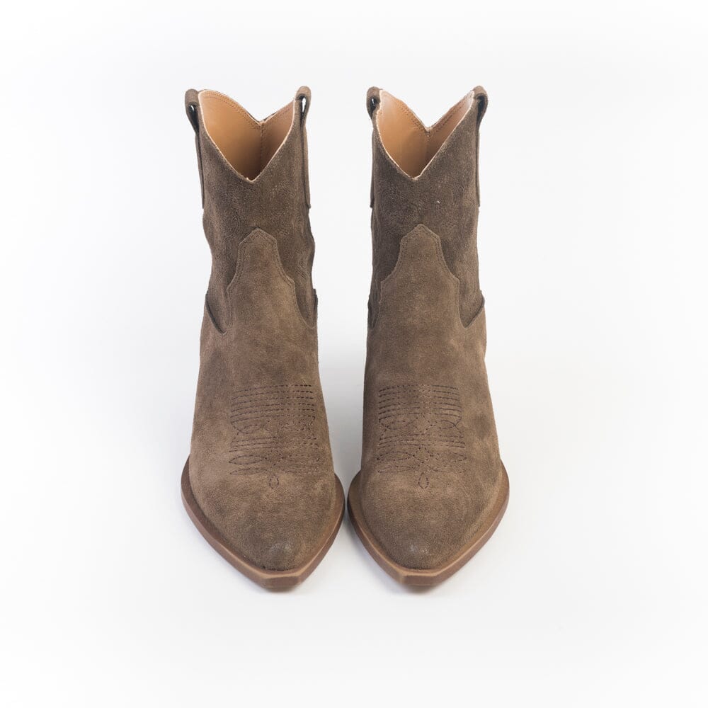 CAPPELLETTOSHOP - Stivaletto Texano - 6061 - Crosta cacao Scarpe Donna CAPPELLETTO 1948 