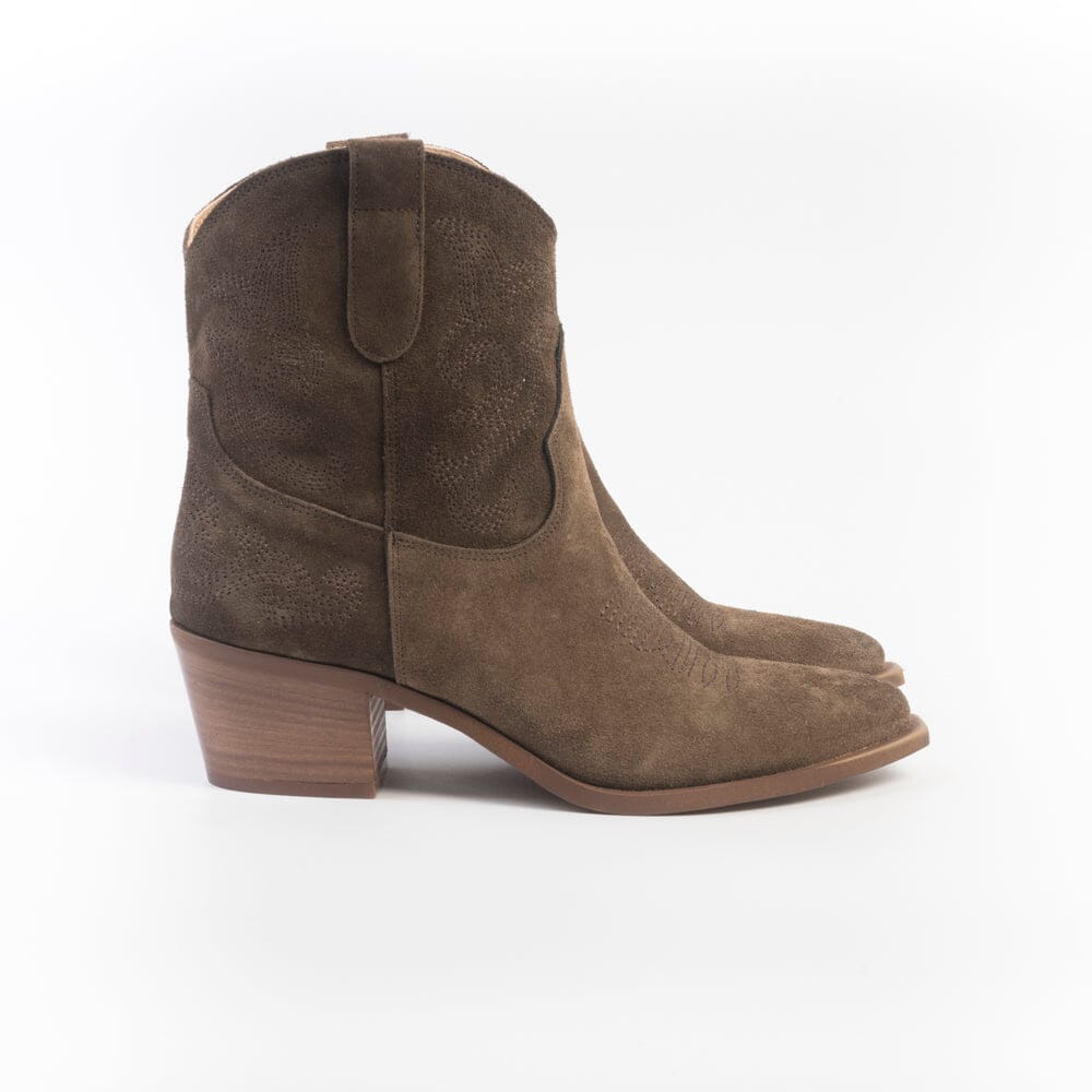 CAPPELLETTOSHOP - Stivaletto Texano - 6061 - Crosta cacao Scarpe Donna CAPPELLETTO 1948 