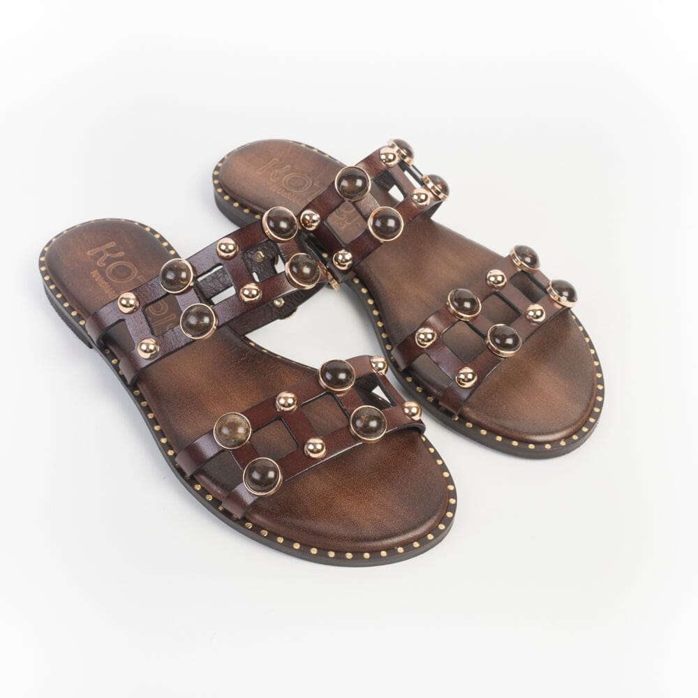 MAKIS KOTRIS - Mules - 04-645-ST - Choco Scarpe Donna MAKIS KOTRIS 