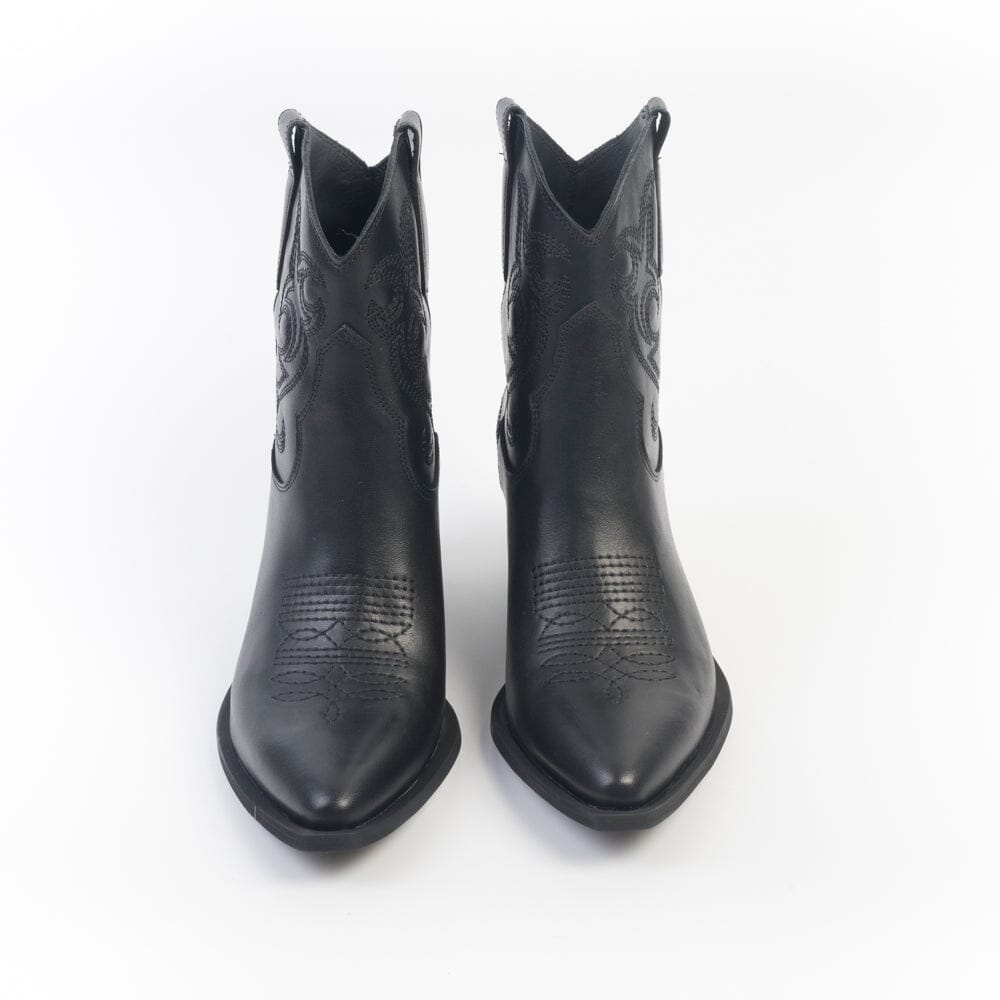 CAPPELLETTOSHOP - Stivaletto Texano - 6061 - Pelle nero Scarpe Donna CAPPELLETTO 1948 