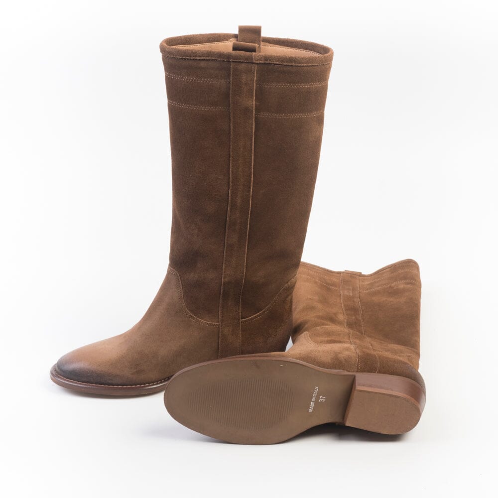 CAPPELLETTOSHOP - GM - Stivali Camperos - Gabon - Camoscio Tabacco Scarpe Donna CAPPELLETTO 1948 