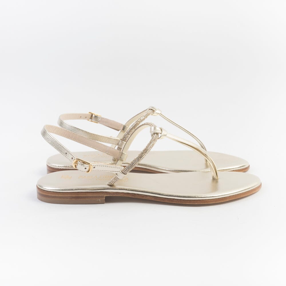 PAOLA FIORENZA - Sandali bassi infradito in microcristalli - FD05 - Oro Scarpe Donna PAOLA FIORENZA 