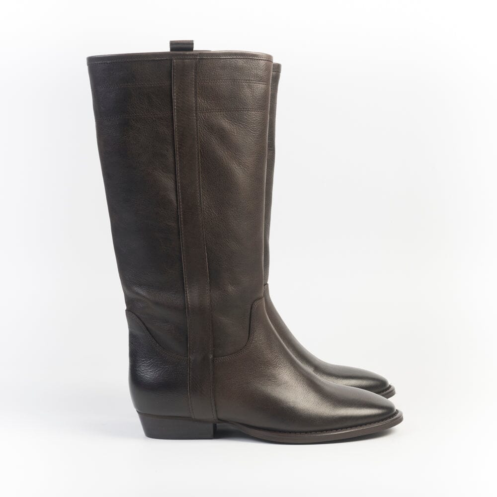 CAPPELLETTOSHOP - GM - Stivali Camperos - Gabon - Pelle Testa di moro Scarpe Donna CAPPELLETTO 1948 