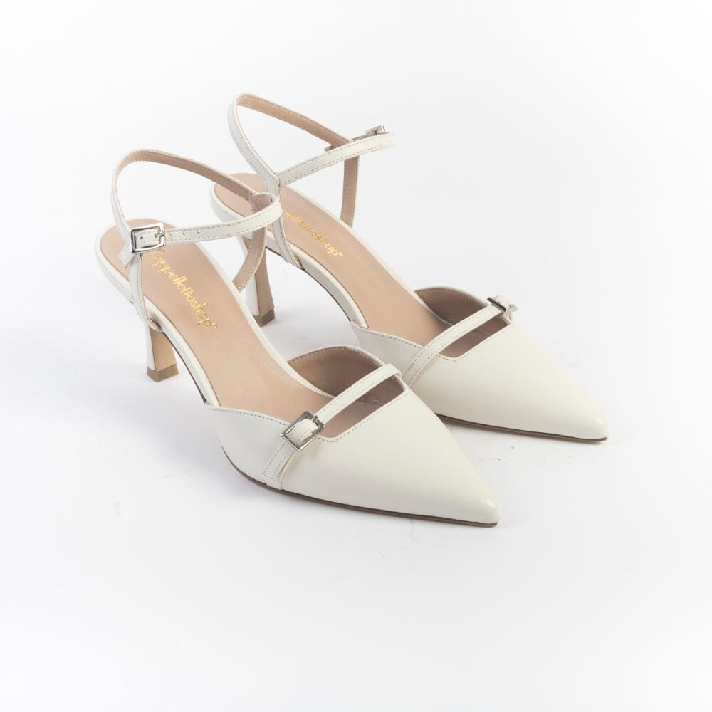 CappellettoShop - Sling Back - Ester 5 - Bianco Scarpe Donna CAPPELLETTO 1948 