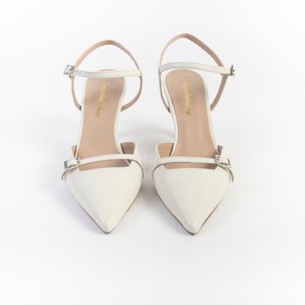 CappellettoShop - Sling Back - Ester 5 - Bianco Scarpe Donna CAPPELLETTO 1948 