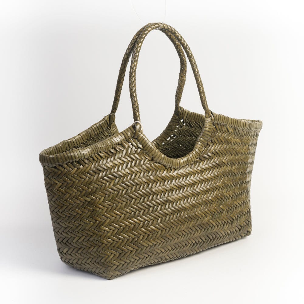 DRAGON DIFFUSION - Borsa intrecciata - 8822 - Nantucket - Kaki DRAGON DIFFUSION 