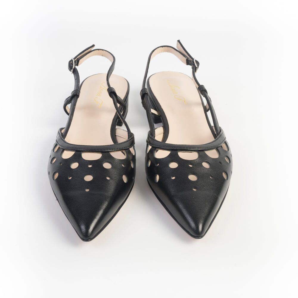 ANNA F. - Sling Back - 1948 - Nappa Nera Scarpe Donna Anna F. 