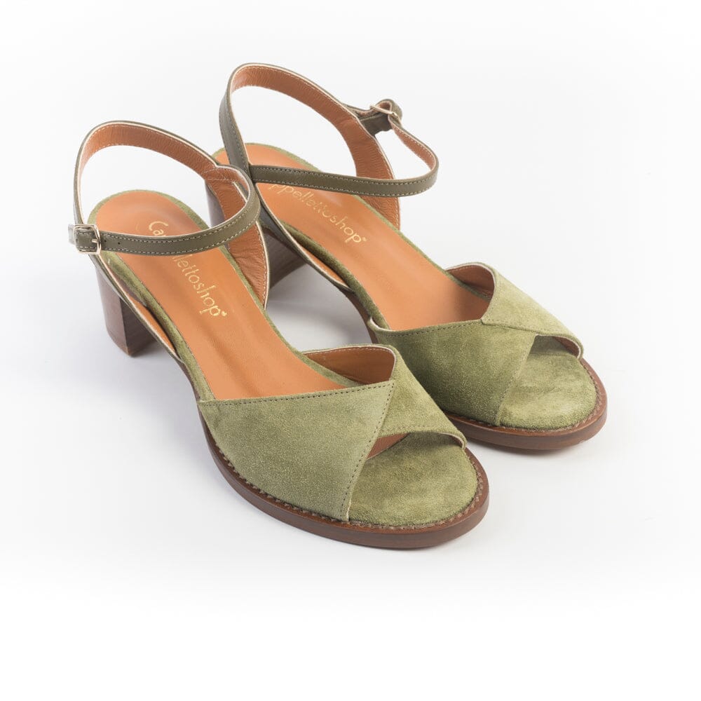CappellettoShop - Sandali con Tacco - 1127 - Verde Scarpe Donna CAPPELLETTO 1948 