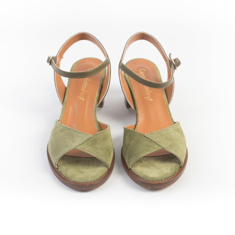 CappellettoShop - Sandali con Tacco - 1127 - Verde Scarpe Donna CAPPELLETTO 1948 