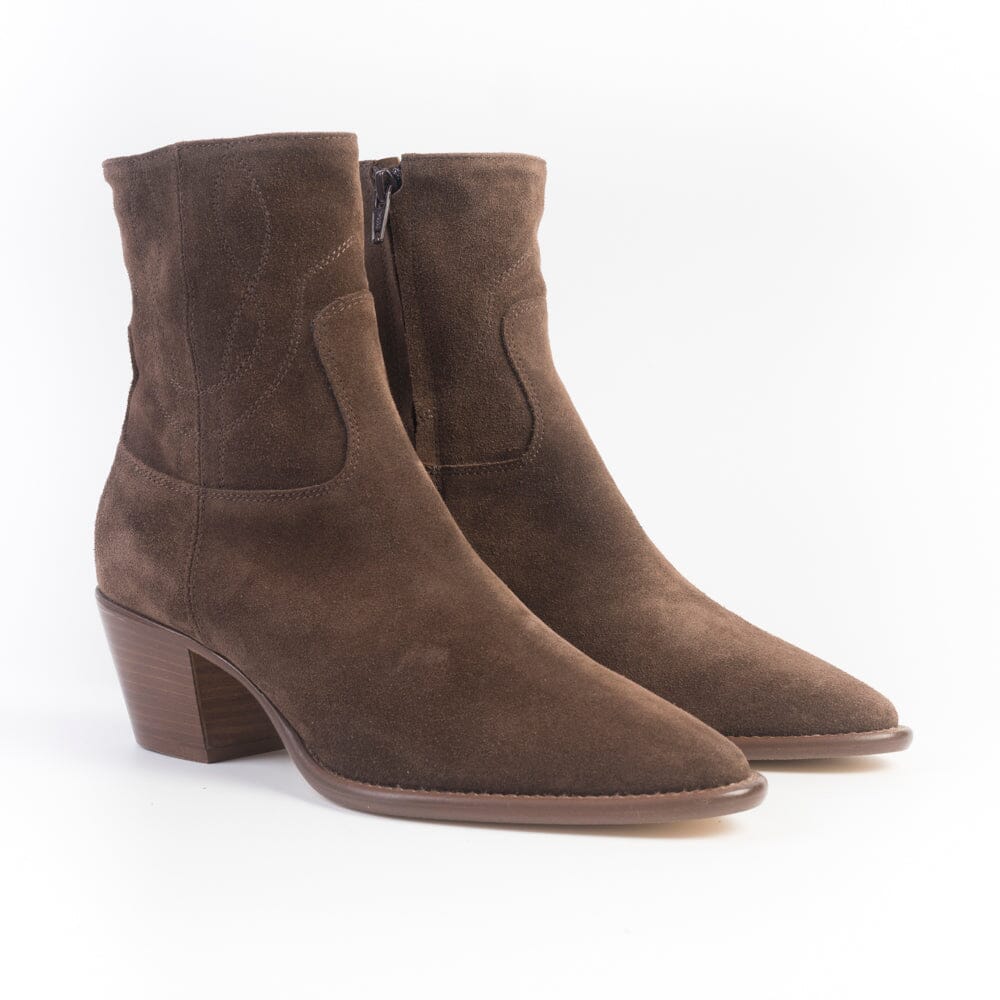 ANNA F - Stivaletto Texano - 9966 - Velour Caffè Scarpe Donna Anna F. 