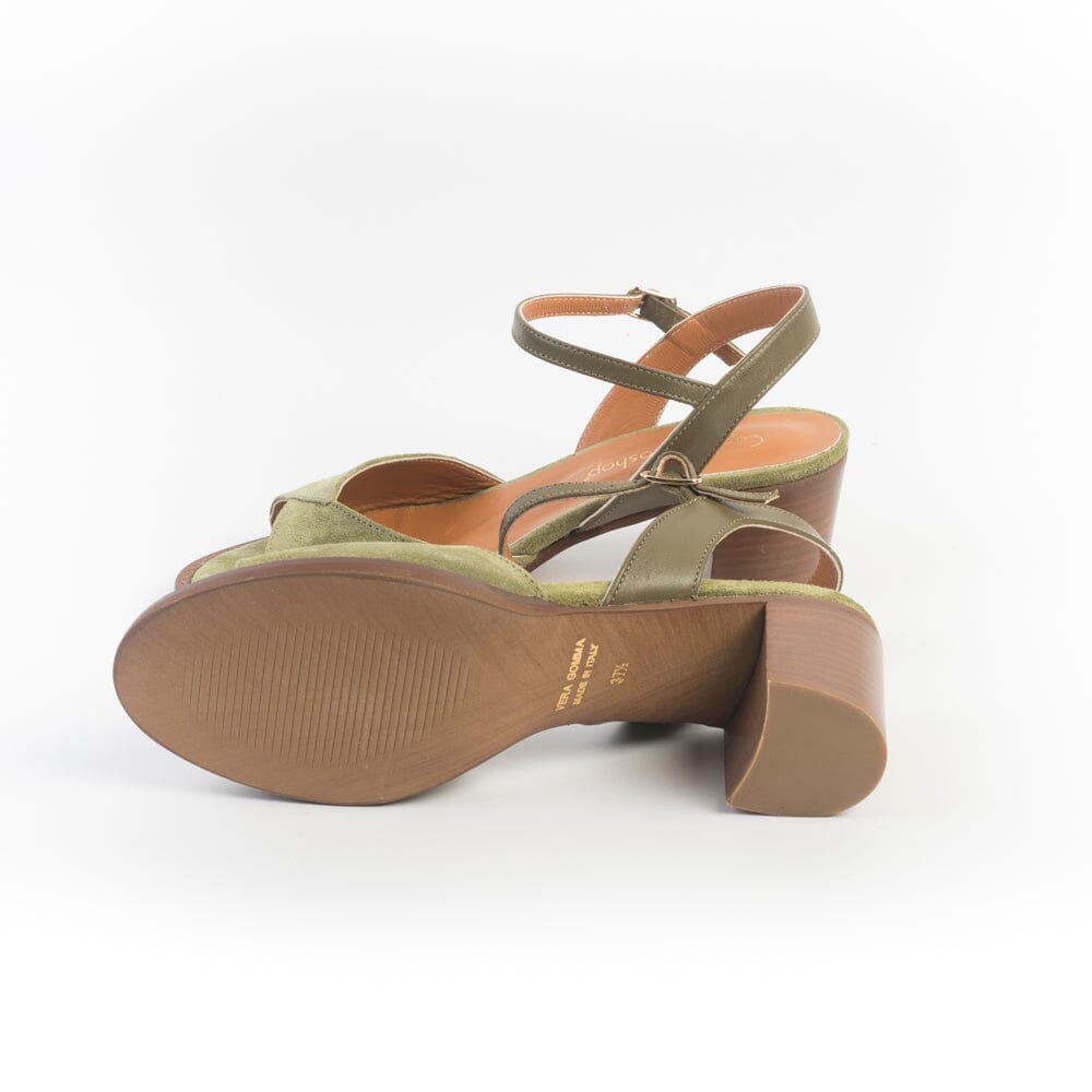 CappellettoShop - Sandali con Tacco - 1127 - Verde Scarpe Donna CAPPELLETTO 1948 