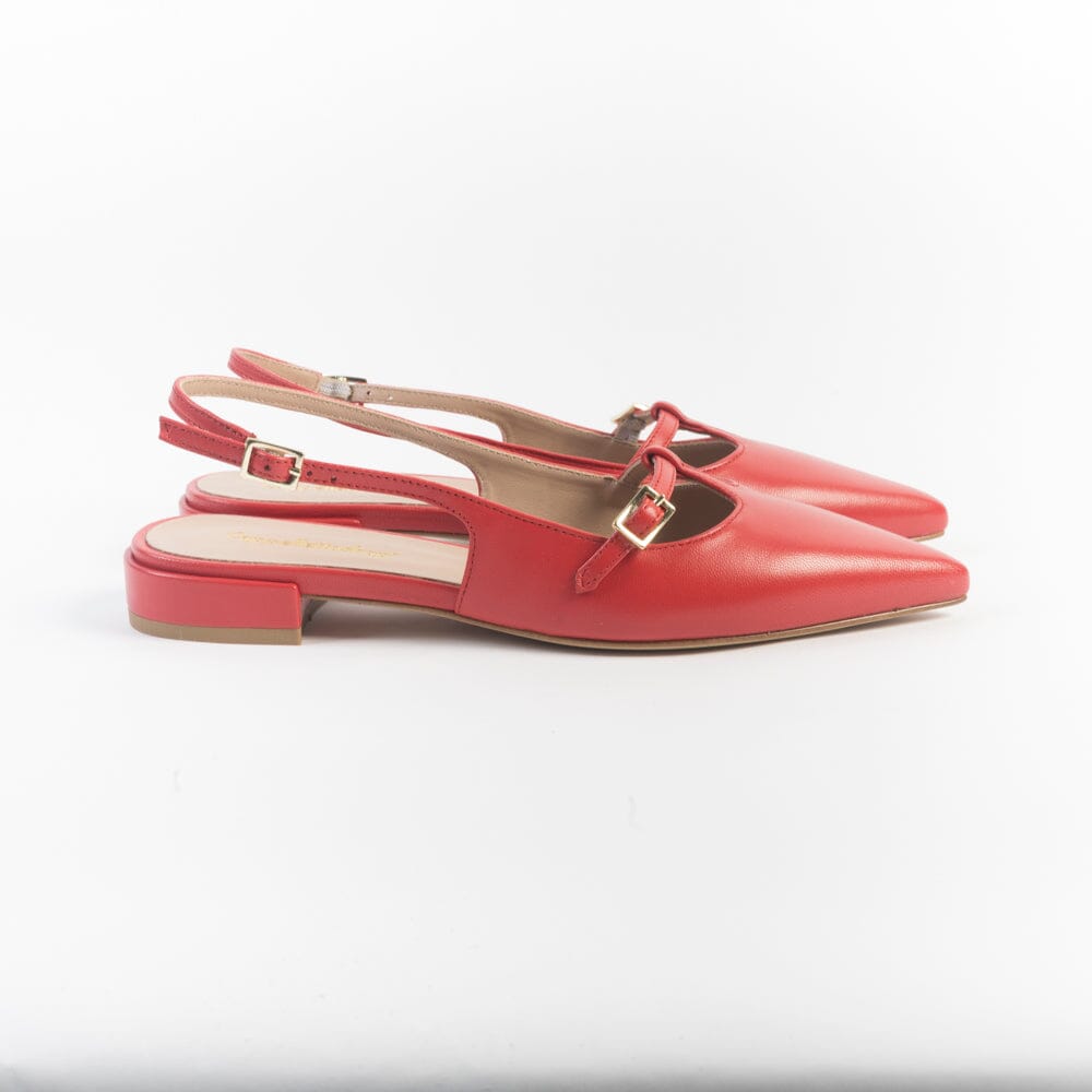 CappellettoShop - Sling Back - Pauline34 - Papavero Scarpe Donna CAPPELLETTO 1948 