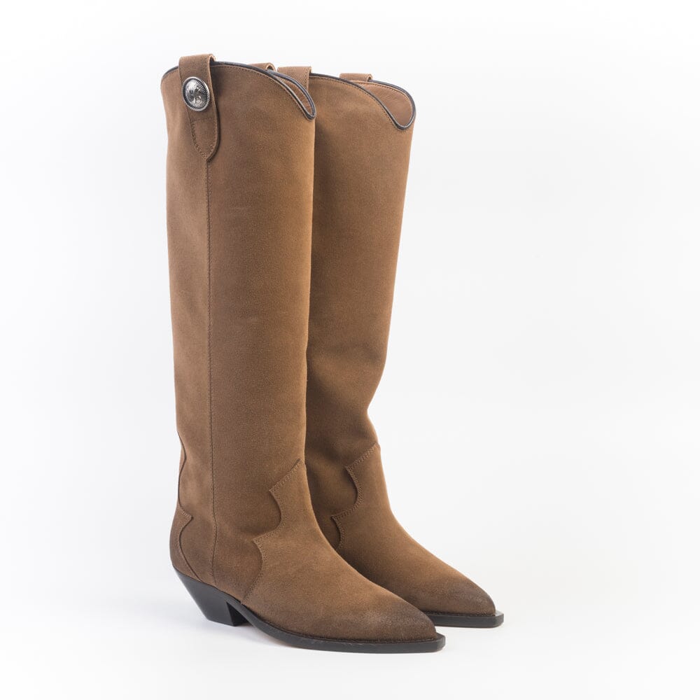 VIA ROMA 15 - Stivali - Texano 4681 - Velour Mogano Scarpe Donna Via Roma 15 