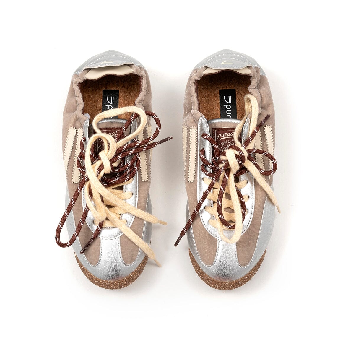 PURAAI - Sneakers Panther - 602P- 048 - Beige/Argento Scarpe Donna PURAAI - Collezione Donna 
