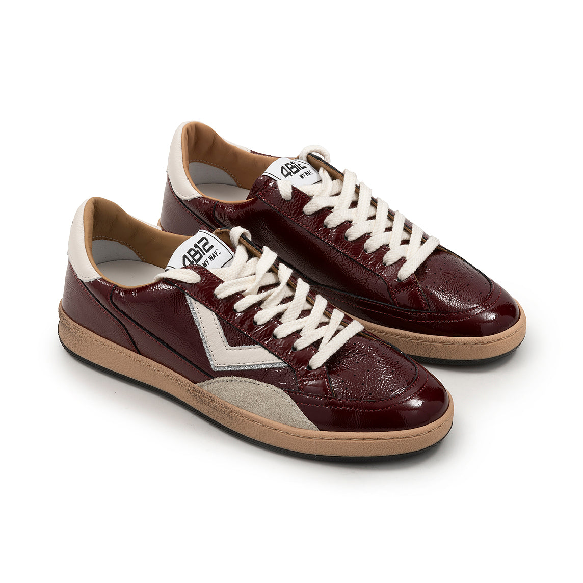 4B12 - Sneakers - Playnew D2032 - Lipstick vernice bordò